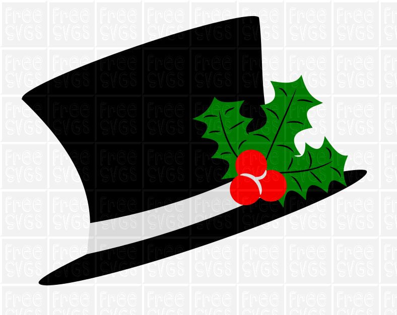 Christmas Top Hat FREE SVG file - Free SVGs