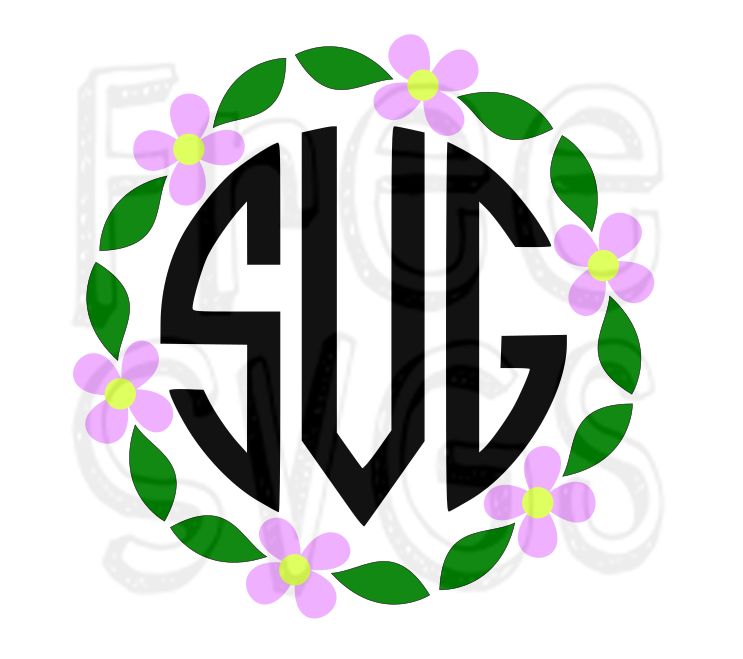 Download Free Svg File Circle Of Flowers For Monograms Free Svgs