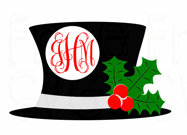 Frosty’s Christmas Monogram Top Hat Free SVG File