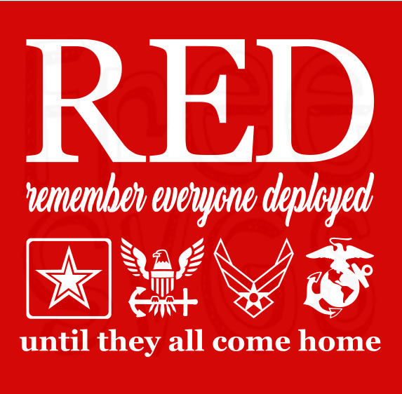 FREE RED Remember Everyone Deployed SVG File