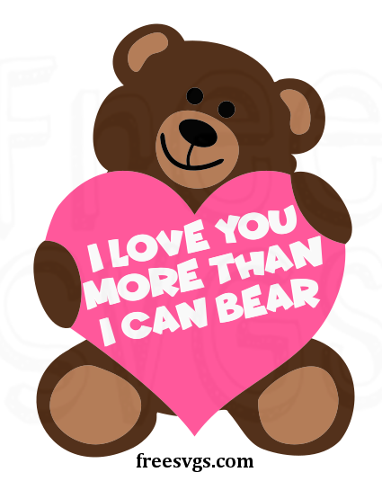 Free Valentine’s Bear SVG File