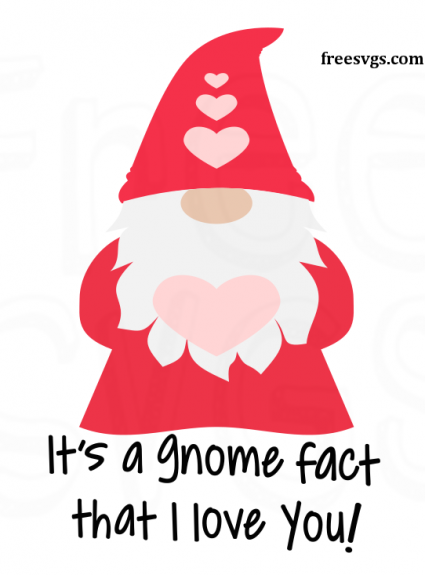 Free Valentine’s Gnome SVG Cut File