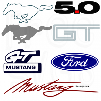 Free Mustang Logo SVG Set - Free SVG Cut Files