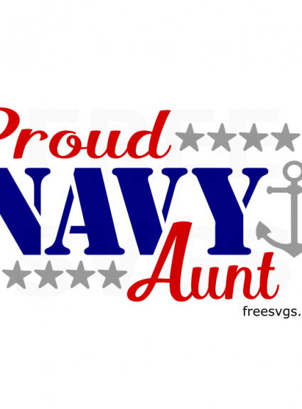 Proud Navy Aunt Free SVG File