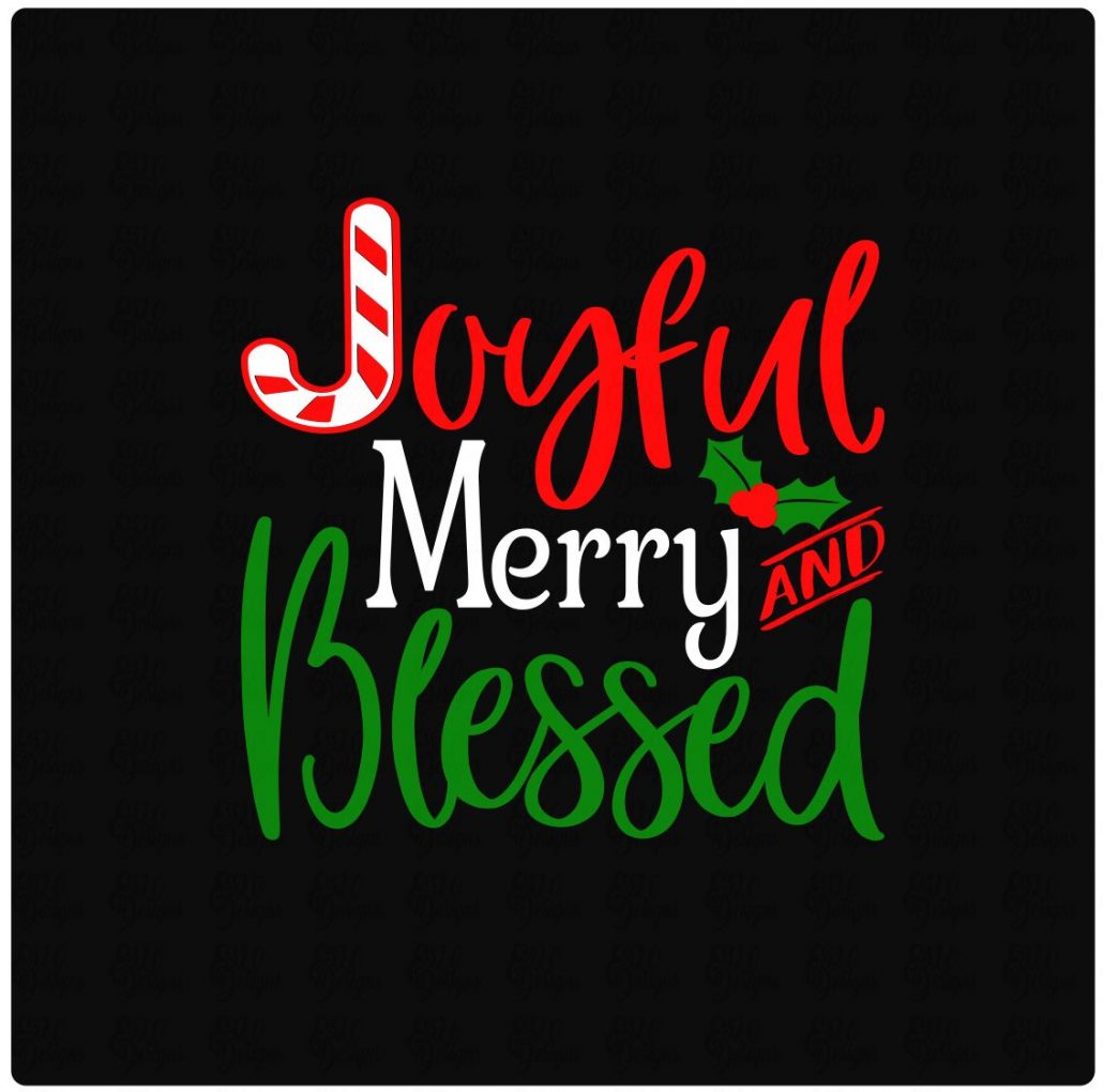 Joyful, Merry & Blessed Free Christmas SVG File - Free SVGs