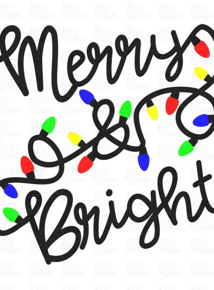 Merry & Bright Free Christmas SVG File