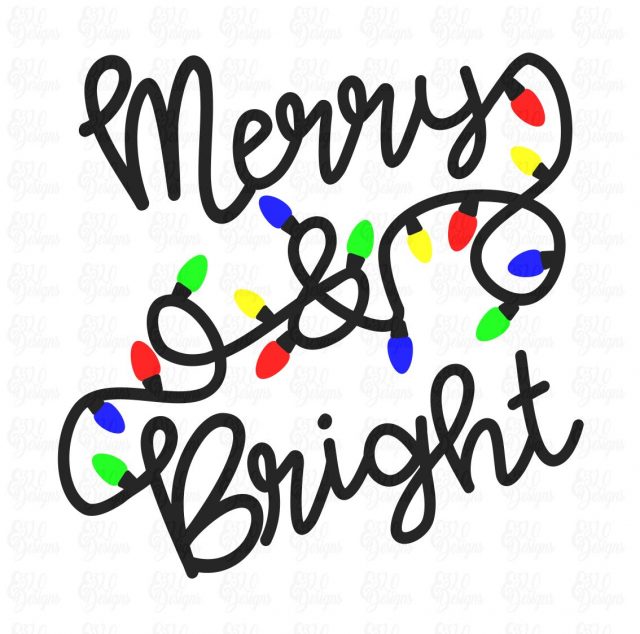 Merry & Bright Free Christmas SVG File - Free SVG Cut Files