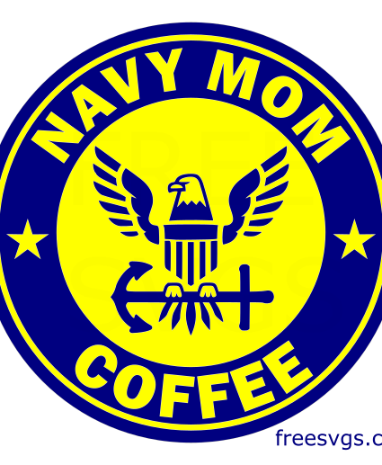 Navy Mom Coffee Free SVG File