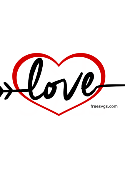 Valentine’s SVG File – Love Arrow with Heart
