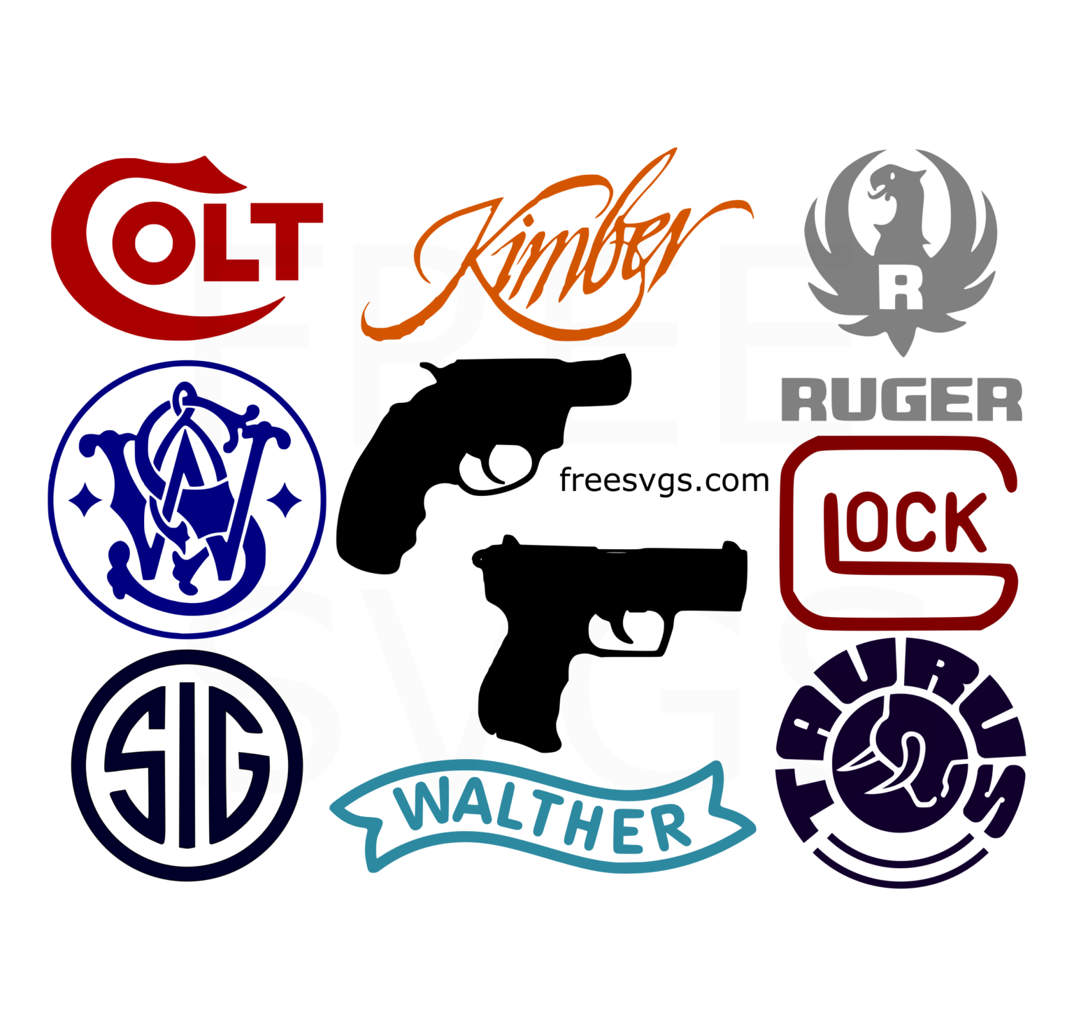 Guns & Gun Logos Free SVG File - Free SVG Cut Files