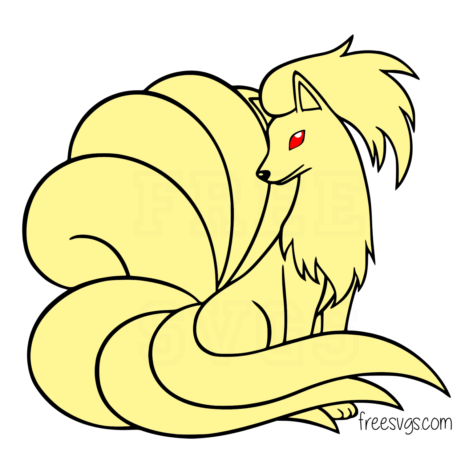 Ninetales Free Pokemon SVG File - Free SVGs