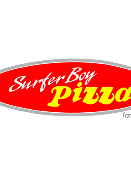 Surfer Boy Pizza Free SVG File