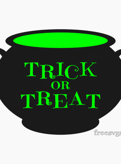 Trick or Treat Cauldron SVG File for Free