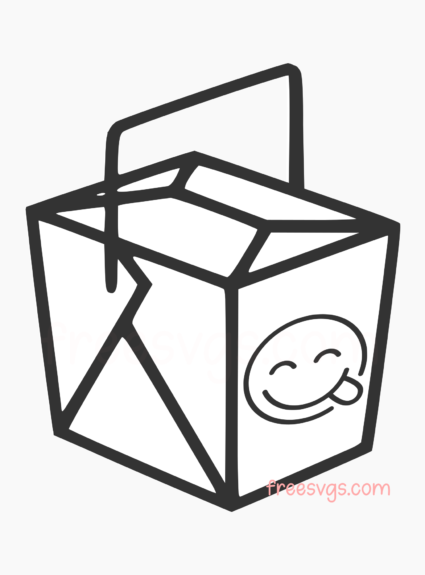Happy Take Out Box Free SVG File