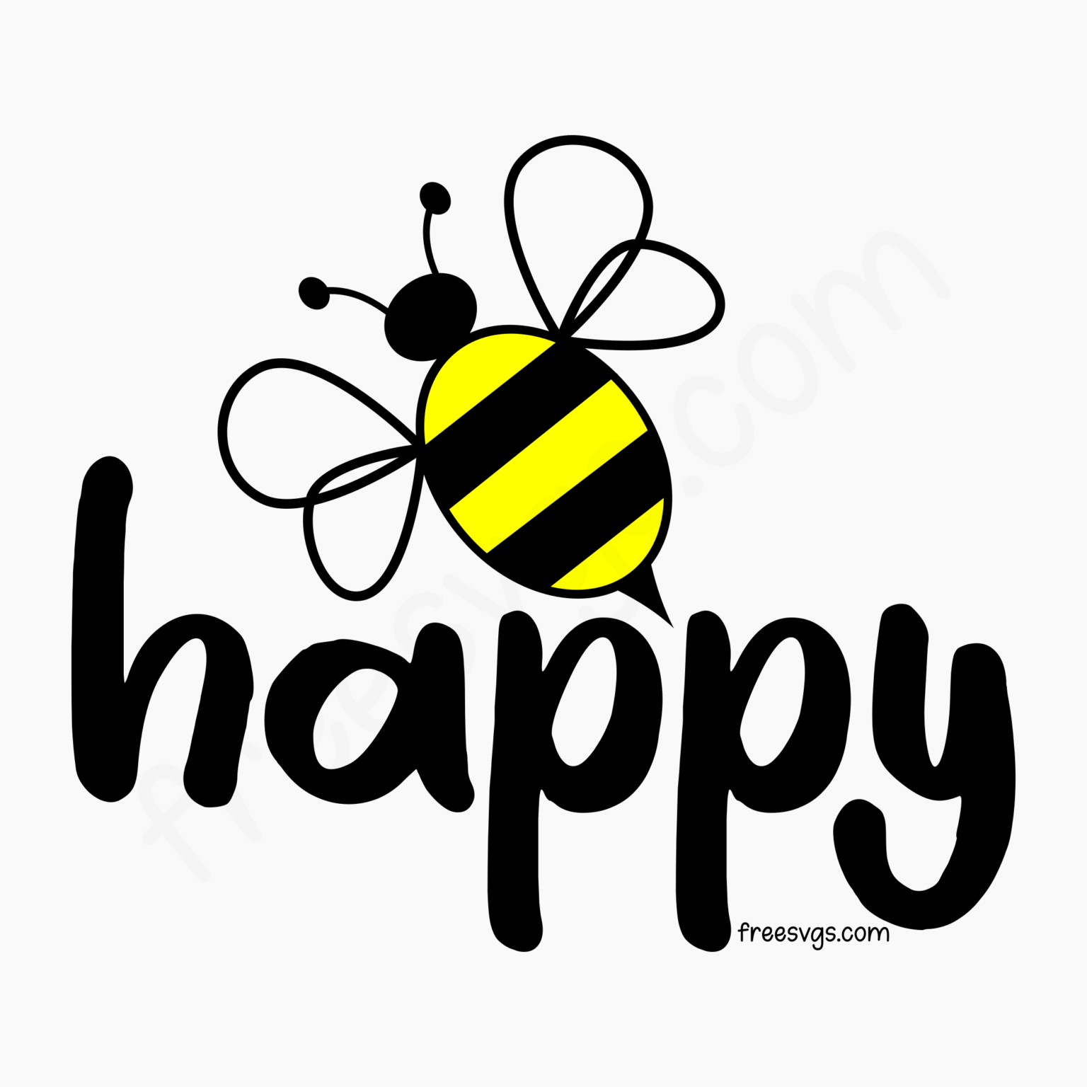 Bee Happy SVG File for FREE - Free SVG Cut Files