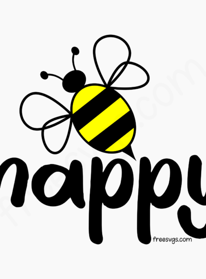 Bee Happy SVG File for FREE